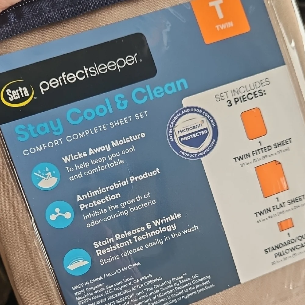 NEW! SERTA Perfect Sleeper Twin Sheet Set.